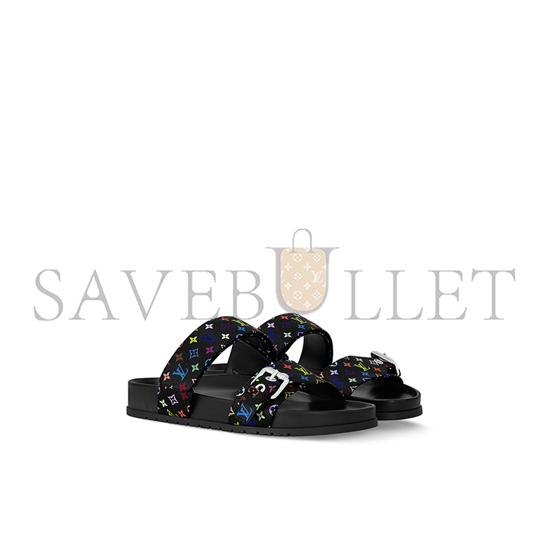 LOUIS VUITTON MURAKAMI LV X TM BOM DIA FLAT COMFORT MULES 1AGXUJ LOUIS VUITTON MURAKAMI LV X TM BOM DIA FLAT COMFORT MULES 1AGXUJ